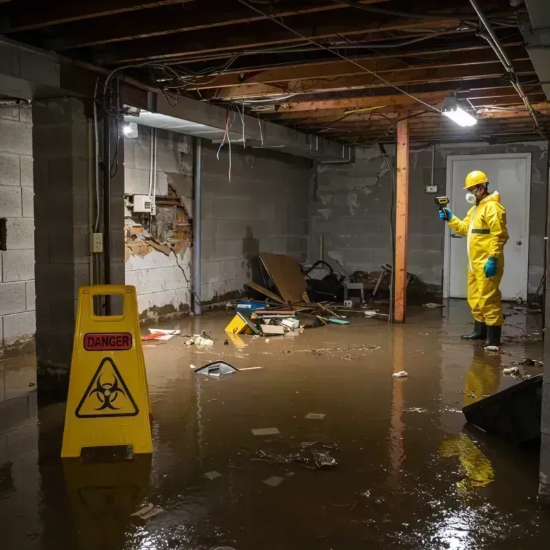 Flooded Basement Electrical Hazard in Tuscola, IL Property